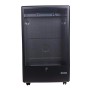 Schwarzer Rowi Gas Heizofen Blue Flame 4,2 kW mit Rollen und Gitterfront.