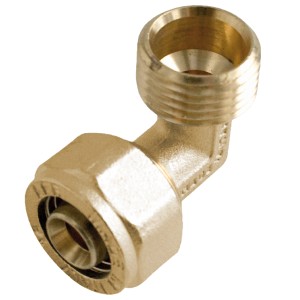 Kirchhoff Winkel 90° Klemmfitting, 20 mm x 21 mm (1/2 AG) für MSVR Blank, Messing