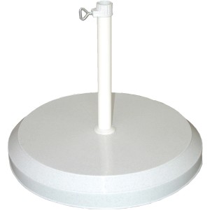 Weißer Sonnenschirmständer, 20 kg, für Gartenschirme bis 25 mm Stockdurchmesser.