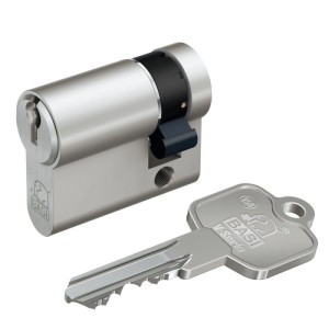 Basi V50 Halbzylinder 10/35 mm mit Schlüssel, verschiedenschließend, für Garagentore und Schlüsselschalter.