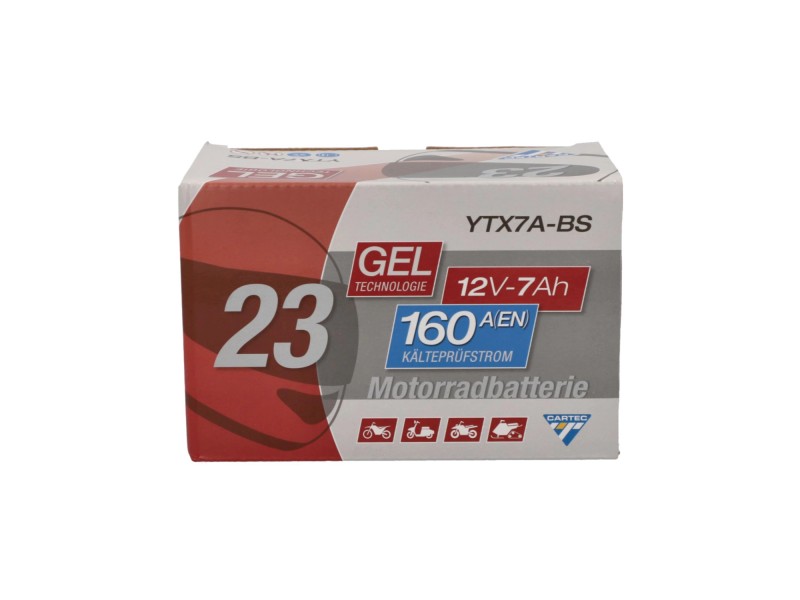 YTX7L-BS GEL Motorradbatterie 12V 7Ah - Wartungsfrei