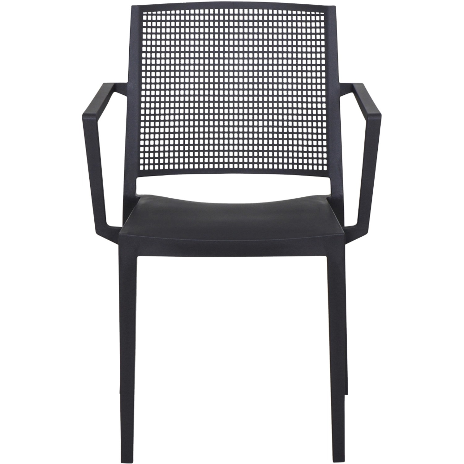 Anthrazitfarbener Siena Garden Stapelsessel Square, 54x56x81 cm, für Garten, Terrasse oder Balkon.