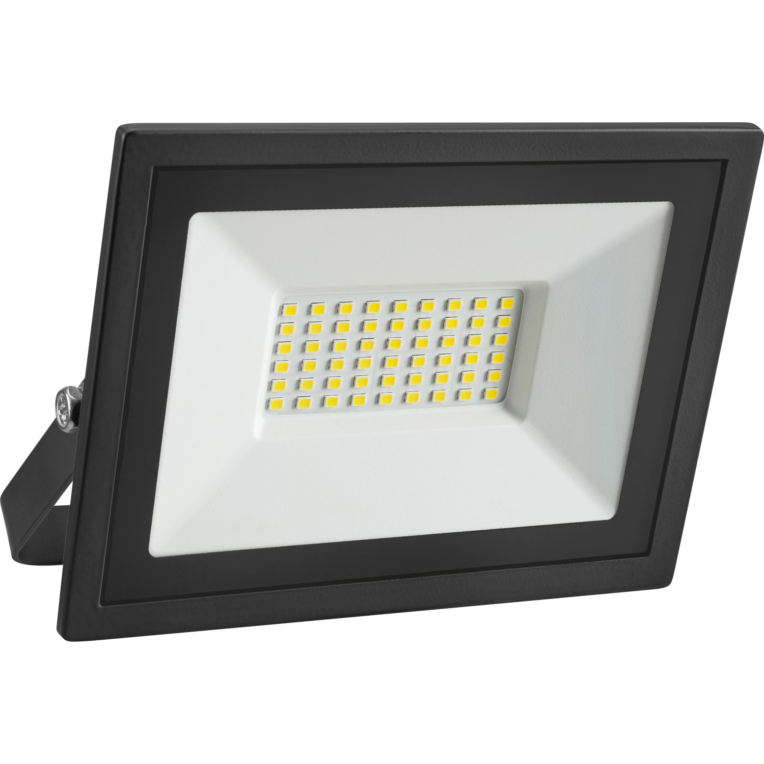 Schwarzer LED-Außenstrahler FL 21W aus Aluminium für Garten, Terrasse und Einfahrt.