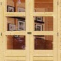 Detailansicht: Karibu Holz-Gartenhaus Sitten mit Pultdach, unbehandelt, mit Fenstertür.