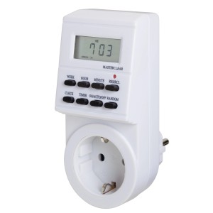 Wochen-Zeitschaltuhr Digital mit 128 Schaltmöglichkeiten und Uhr Weiß