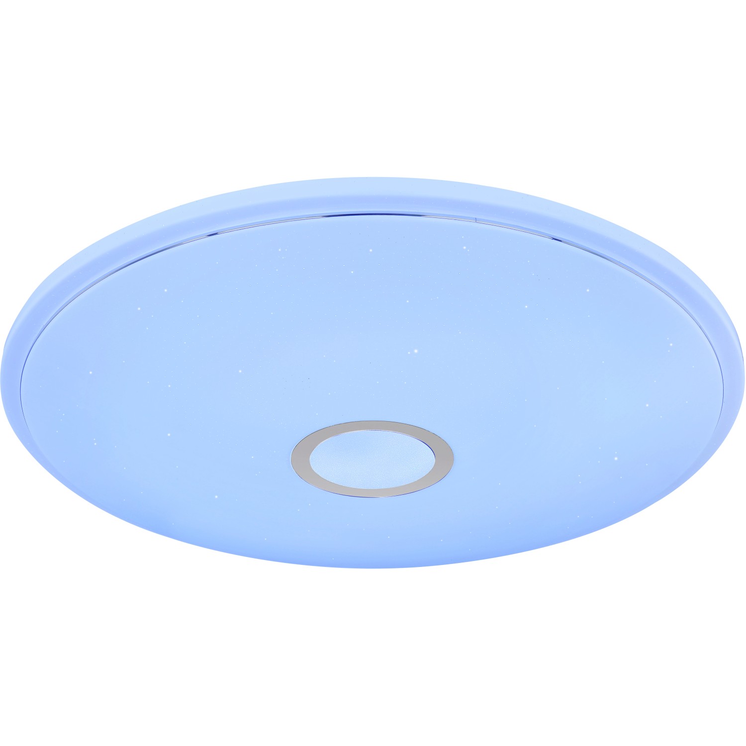 Weiße, runde LED Deckenleuchte Connor mit Sparkle Dekor, 50 cm Durchmesser.