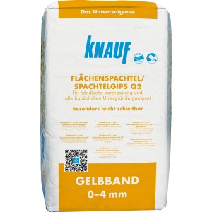 Sack Knauf Gelbband Flächenspachtel/Spachtelgips, 25 kg, für Wand und Decke