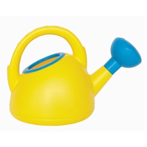 Gelbe Hape Gießkanne aus Kunststoff für Sandkasten und Garten.