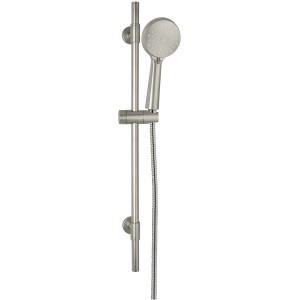 Wenko Brauseset Young, 66 cm, Edelstahl, mit Handbrause und Duschstange in Silber matt.