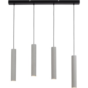 Paul Neuhaus Pendelleuchte Eton in Betonoptik, 4-flammig. Moderne Hängelampe für den Essbereich.