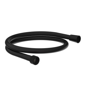 Schwarzer Schütte Brauseschlauch aus Kunststoff, 80 cm lang, mit Anschlüssen und Verdrehschutz.