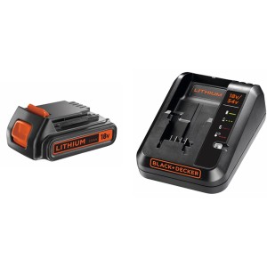 Black+Decker Starterkit: Schnell-Ladegerät und 18V Akku für Elektrowerkzeuge.