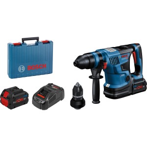 Bosch Professional Akku-Bohrhammer GBH 18V-34 Set mit Akkus, Ladegerät und Koffer.