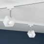 Weißer Paulmann URail LED Spot Cube (8W) an einem Schienensystem. Dimmbare Beleuchtung.