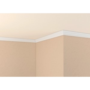 Decosa Zierprofil XZL02, 2 m, weiße Deckenleiste für Wand- und Decken-Dekoration.