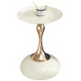 okwish Martini Tisch Runder Beistelltisch Metall Basis Wohnzimmer 38x38x54cm Weiß