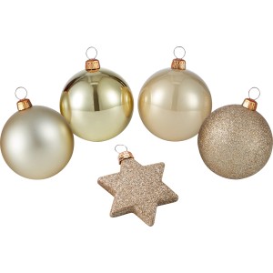 Baumschmuck-Set 50-teilig Champagnerfarben