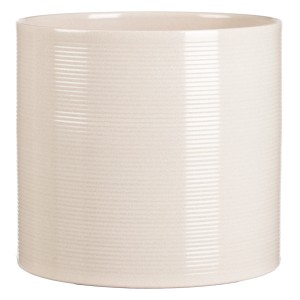 Scheurich Übertopf 828, Ø 16 cm, Sesame, aus Keramik mit feinen Querrillen.