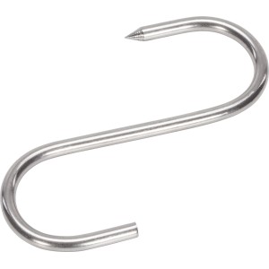 Fleischerhaken aus Edelstahl, 100 mm, S-Form, zum Aufhängen von z.B. Fleisch.