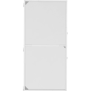 Weißer Teleskop Insektenschutzrahmen für Türen, flexibel einstellbar von 78x180 bis 100x210 cm.