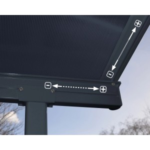 Canopia Terrassenüberdachung Capri 546 cm x 300 cm Anthrazit Grau