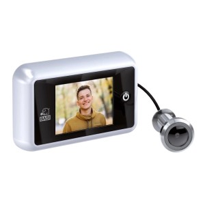 Basi Digitaler Türspion TS 700, silber/verchromt, mit Display zeigt Person vor der Tür für mehr Sicherheit.