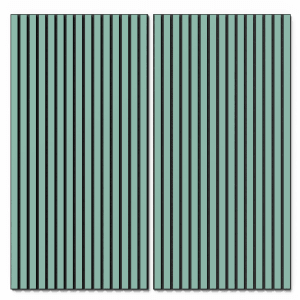 2er Set Akustikpaneele Lino Aquavert, MDF schwarz, Filz schwarz, 60x120 cm. Wandpaneele zur Schallverbesserung.