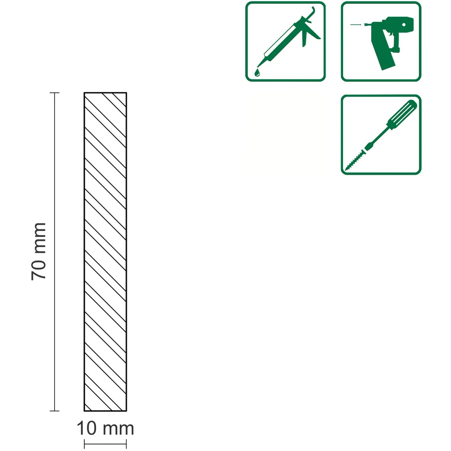 FN Neuhofer Flachleiste aus Fichte/Kiefer, astrein, roh, 10x70x2400 mm.