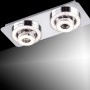 Moderne LED-Deckenleuchte Tim in Chrom mit Kristalloptik, 40x17 cm.