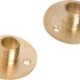 Zwei goldfarbene Scheibennippel Ø 26 mm aus Messing für Leuchtenbau.