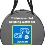 Geka Trinkwasser-Set in Tasche, blau-messingfarben, für Caravan und Camping.