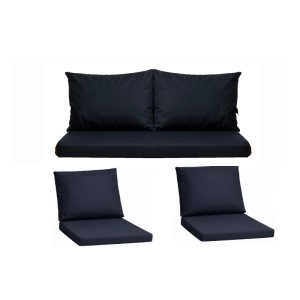 Marine Gartenloungekissen Set für Sofa & Sessel. Dicke, bequeme Sitz- und Rückenkissen für Technorattan Möbel.