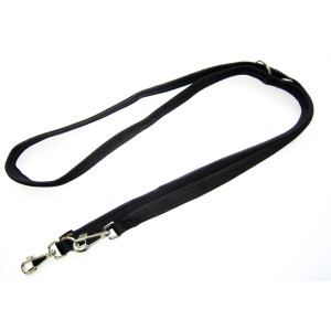 Schwarze Heim Hundeleine mit Neoprenfutter, 20 mm breit und 200 cm lang.