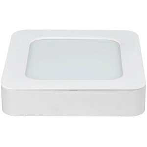 Weißer E2 Elektro Aufbaurahmen Style Q 145 für Deckenleuchten, 14,5x14,5x2,7 cm.