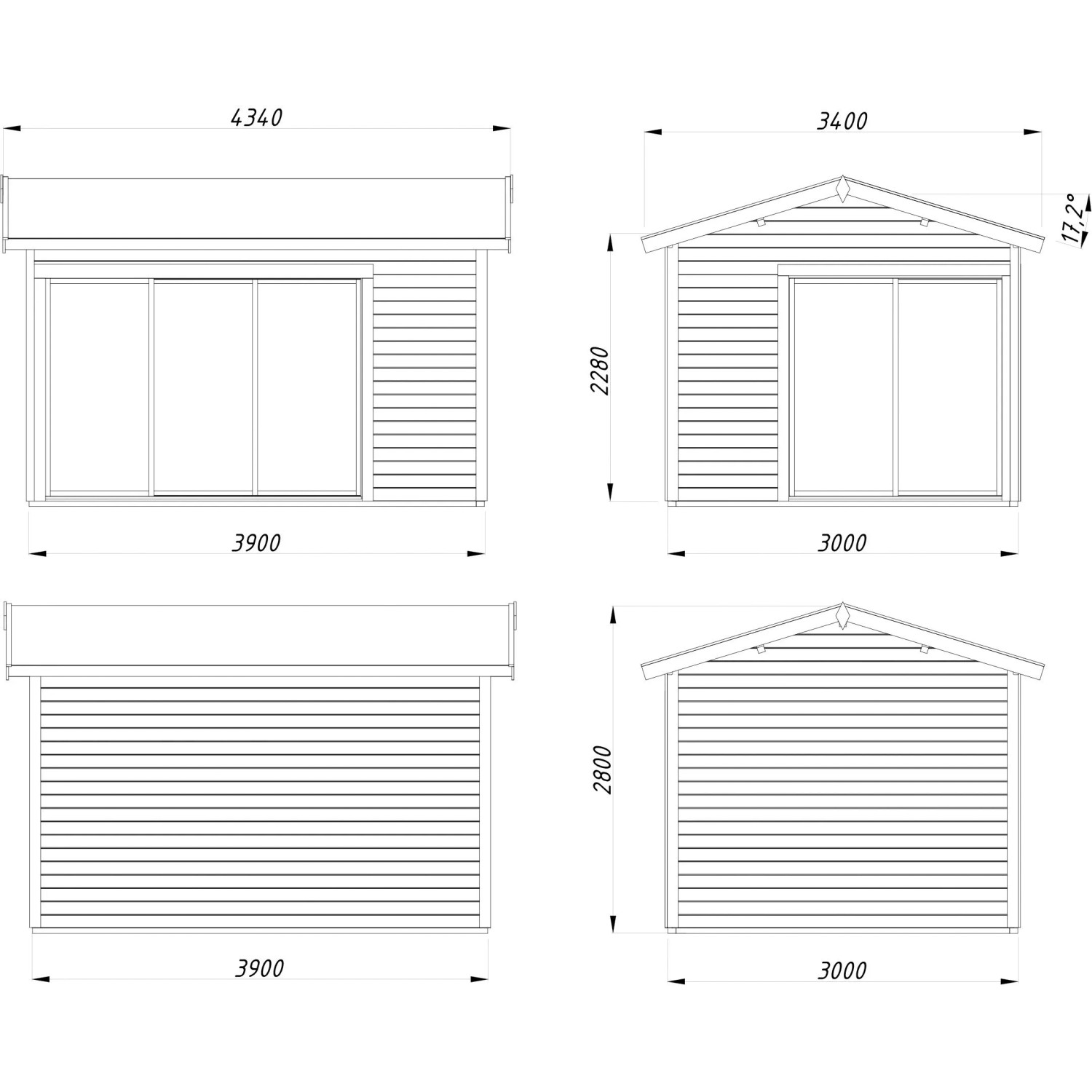 Palmako Gartenhaus Amanda Slide 390 x 300 cm Grau FSC®_5