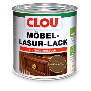 Dose Clou Möbel-Lasur-Lack Eiche Mittel, Holzlasur für Möbel, 125ml.