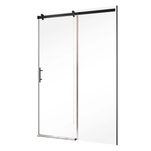 Schulte Schiebetür Alexa Style 2.0, Mattschwarz, 200x140 cm, für barrierefreie Dusche.