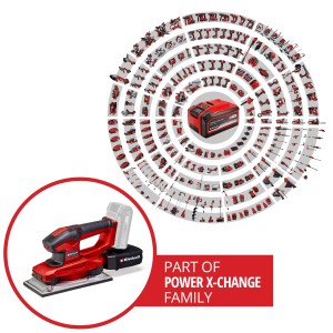 Einhell Akku-Schwingschleifer TE-OS 18/230 Li Solo mit Power X-Change Akku.