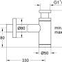 Technische Zeichnung: Grohe Geruchsverschluss Waschtisch 1 1/4 Supersteel, Siphonmaße