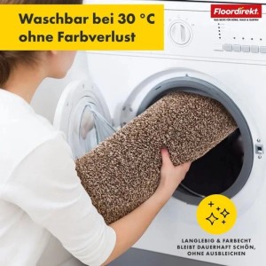 Floordirekt Badematte Nasa Waschbar Verstärkte Kanten Braun 60 x 90 cm