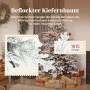 Beflockter HOMCOM Weihnachtsbaum, 180 cm hoch, mit schneebedeckten Kiefernzweigen und festlicher Weihnachtsdekoration.