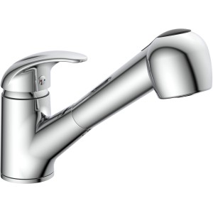 Schütte Küchenarmatur Albatros mit Geschirrbrause, Chrom-Einhebelmischer.