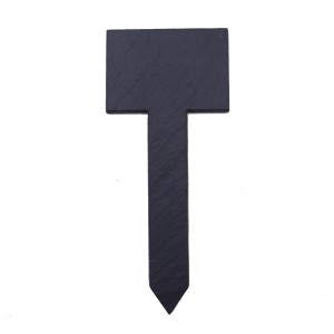 Boltze Dekoschild aus Schiefer, 6x14 cm, schwarz, beschriftbar.