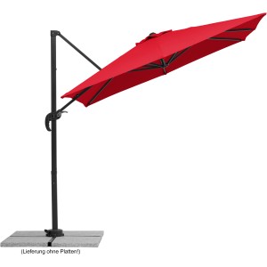 Roter Schneider Ampelschirm (300x230 cm) mit Kurbel und UV 50+ Schutz.