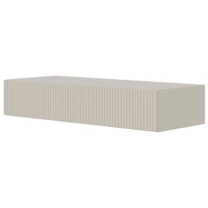 Selsey Veldio Wand-Konsole 90 cm in Greige mit Lamellenfront und Schublade. Moderner Stauraum.