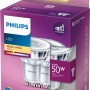 Philips GU10 LED-Leuchtmittel 4,6W, 2er-Set in Verpackung. Warmweißes Licht für Wohnräume.
