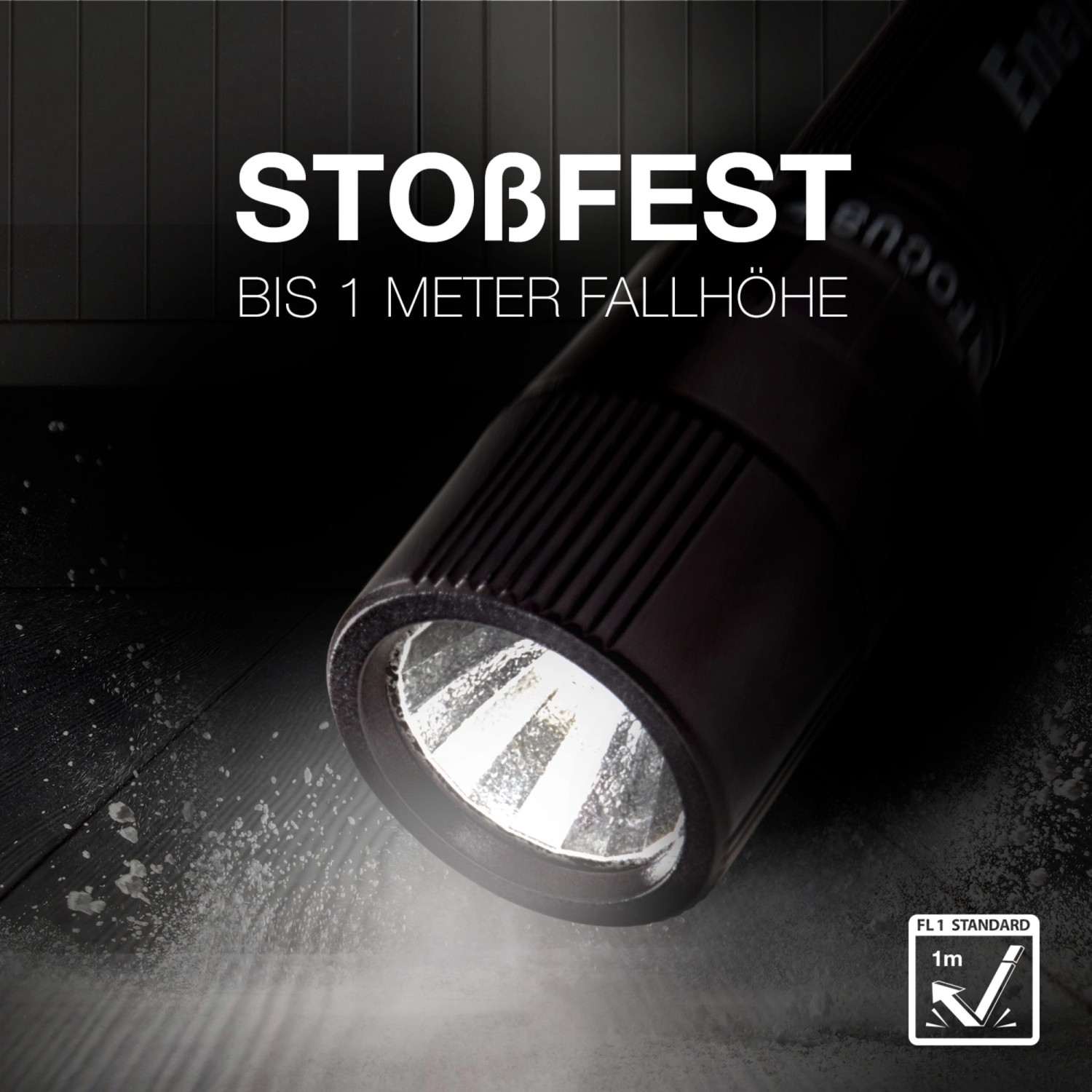 Energizer X-Focus Taschenlampe, stoßfest, mit Lichtstrahl. Inklusive Batterie.