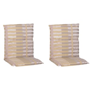 2er Set Beo Niedriglehner Sitzkissen M508 Beige mit Streifenmuster für Gartenstühle.