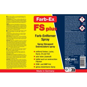 Decotric Farb-Ex Plus Spray, 400ml. Farb-Entferner für Lacke, Öl & Fett. Hohe Lösekraft, haftet an senkrechten Flächen.