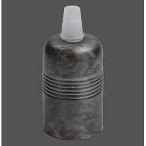 Eisenfarbige Lampenfassung E27/60W für Vintage-Leuchten und individuelle Lichtgestaltung.